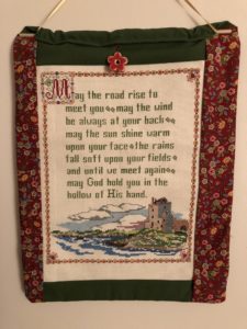 Irish blessing cross stitch wall hanging