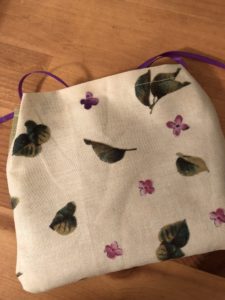 lavender sachet back floral fabric